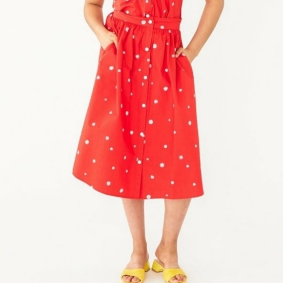 Ban.dō red floral skirt and tank set sized small - Picture 5 of 6